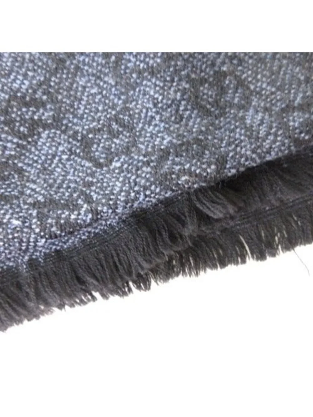 Gucci Scarf GG Fringe Wool Navy Blue
